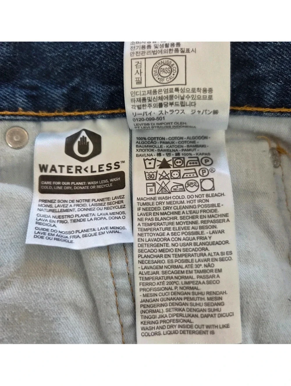 Levi's Men's 550 Relaxed Fit Tapered Blue Jeans W44 L34 Water<Less Denim #1589